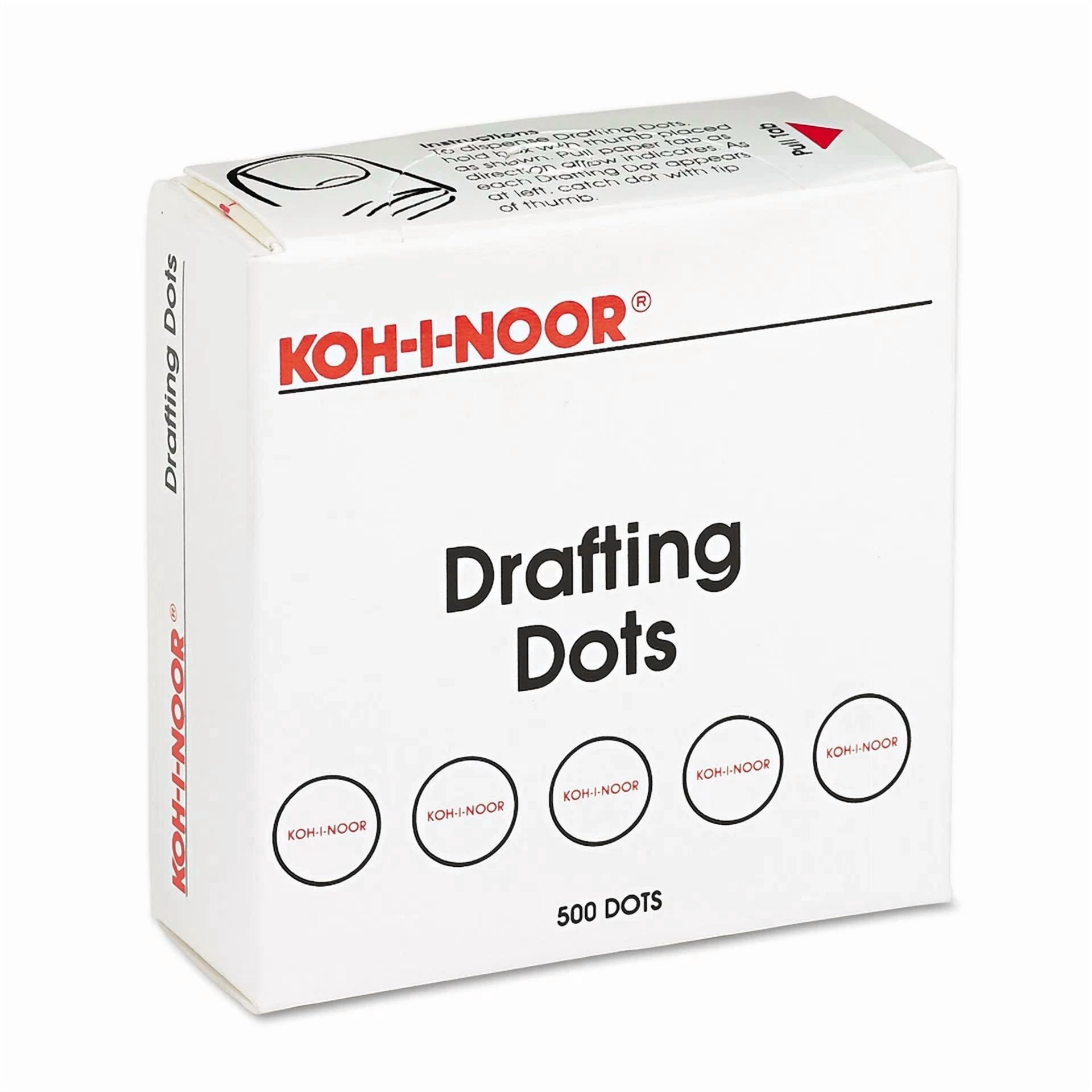 CRESTIN- Koh-I-Noor Adhesive Drafting Dots W/Dispenser 7/8In Dia White 500/Box 25900J01
