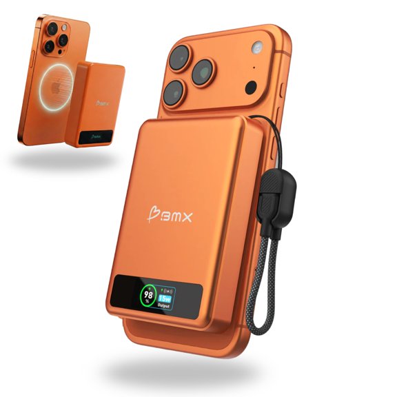Batería externa SolidSafe 10000 mAh Qi2 naranja