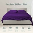 thumbnail image 2 of 700 Thread Count 4 Piece Quality Sheet Set 10 Inch Deep Pocket 100% Egyptian Cotton Color Purple Solid Size Twin XL, 2 of 5