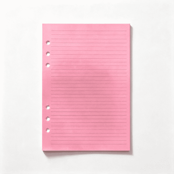A5 Refill Paper 5.6x8.3'', Planner Inserts for A5 Binder Budget Planner Journals Notebook, 6 Ring Loose Leaf Lined Paper with Binder Dividers, 240 Pages Pink