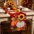 thumbnail image 2 of Fall Decorations Table Runner,Pumpkin Pattern Fall Dining Table Decor Flags,Thanksgiving Dinner Table Layout,12.99x72.04 Inch,Red, 2 of 6