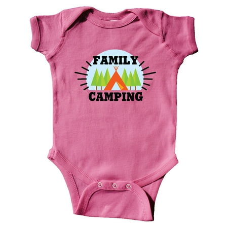 

Inktastic Family Camping with Tent and Trees Gift Baby Boy or Baby Girl Bodysuit