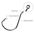 thumbnail image 3 of 75pcs/box Offset Circle Hooks Assortment High Carbon Steel Fishing Hooks, 3 of 5