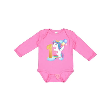 

Inktastic Unicorn 1st Birthday Gift Baby Boy or Baby Girl Long Sleeve Bodysuit