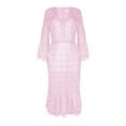 thumbnail image 2 of New Elegant And High End Long Sleeve Elegant Wedding Guests Dresses Casual Lace Dresses Women Women's Casual Dress Pink S, 2 of 7