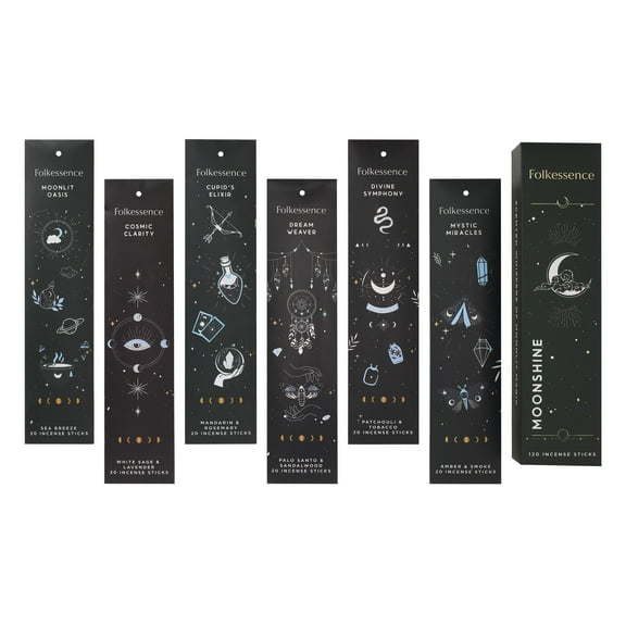 Folkulture Set of 6 Incense Sticks | 120 Insence Sticks - Palo Santo & Sandalwood, White Sage, Lavender, Patchouli, Rosemary | Blue Lotus Inscents Sleep Incents Gifts for Her