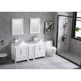 thumbnail image 5 of Wonline 60" White Bathroom Wooden Vanity Cabinet and Ceramic Vessel Sink, Equipped with Chrome Faucet Drain and Mirror Vanities Set, 5 of 7