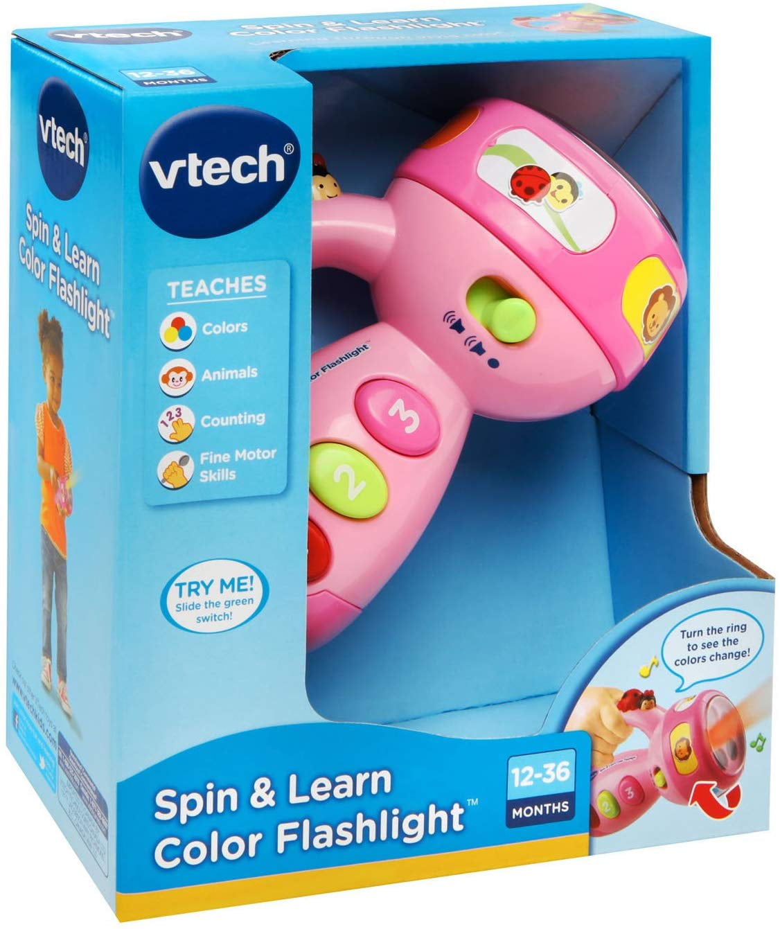 spin and learn flashlight