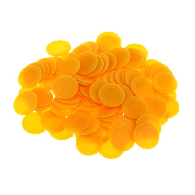 100 Unids / Pack Plástico ABS 23 Mm Juego de Bingo Fichas de Póquer Fichas de Juguetes Amarillo Sunnimix Fichas de juego de bingo
