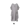 thumbnail image 3 of Vestido suelto femenino Minnieouse manga corta Cuello Irregular color sólido Gris, 3 of 5