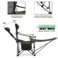 thumbnail image 3 of Reclining Foldable Camping Chair with Foot Rest for Adults Heavy-Duty Folding Chair with Footrest, Dark Green, 3 of 5