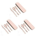 thumbnail image 1 of jesticaly Tableware Set Portable Washable Solid Color Children Flatware Kit Home Preschool Camping Holiday Cutlery Pink 3Set, 1 of 6