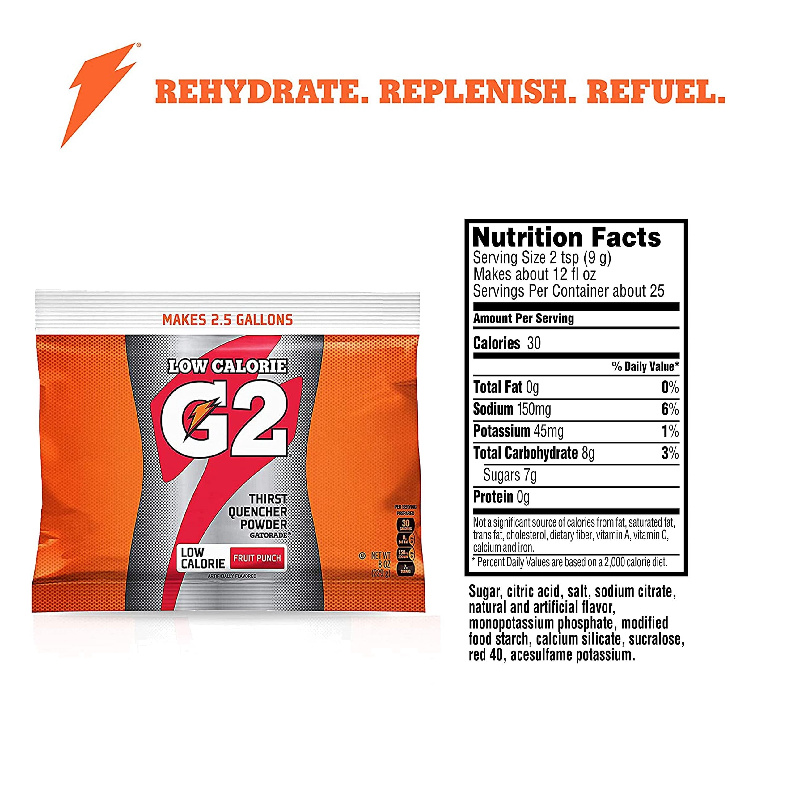 Gatorade Powder Bag Fruit Punch, 21 Ounce Pack of 32