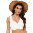 thumbnail image 5 of vigerkar Bikini Tops for Women Push Up Underwire Swim Top Swimsuit Sexy V Neck Bathing Suit Top Only White, M, 5 of 9
