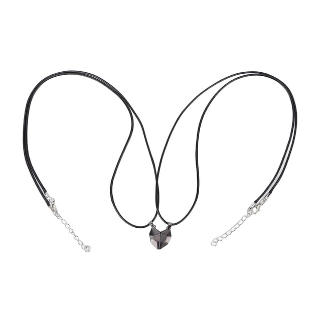Collar para parejas Tamaño ajustable Diseño de colgante magnético Collar a juego en forma de corazón Combinación 2
