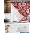 thumbnail image 3 of No Hook Cloth Fabric Shower Curtain with Snap in Liner, Red Boho Waterproof Shower Curtains Set with See Through Top Window, Ethnic Tribal Abstract Traditional Floral Bath Curtains Shower 66"x72", 3 of 6