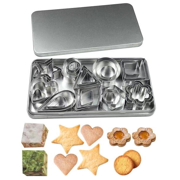 Molde Bricolaje Galletas Diy Fondant Azúcar Con Fastidio Fastador Estampillas Fondos 24/30 Piezas Accesorios para Hornear Acero Inoxidable