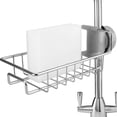 thumbnail image 2 of Adjustable Stainless Steel Sink Storage Rack, Water Resistant Tool-Less Installation Faucet Drain Rack For Kitchen Bathroom, 2 of 8