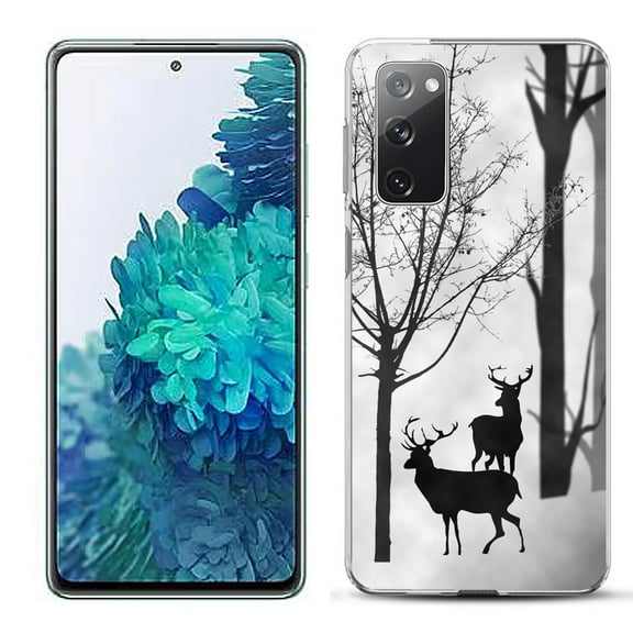 Slim-Fit Gel TPU Phone Case for Samsung Galaxy S20 FE 5G Fan Edition, by OneToughShield ® - Forest Deer