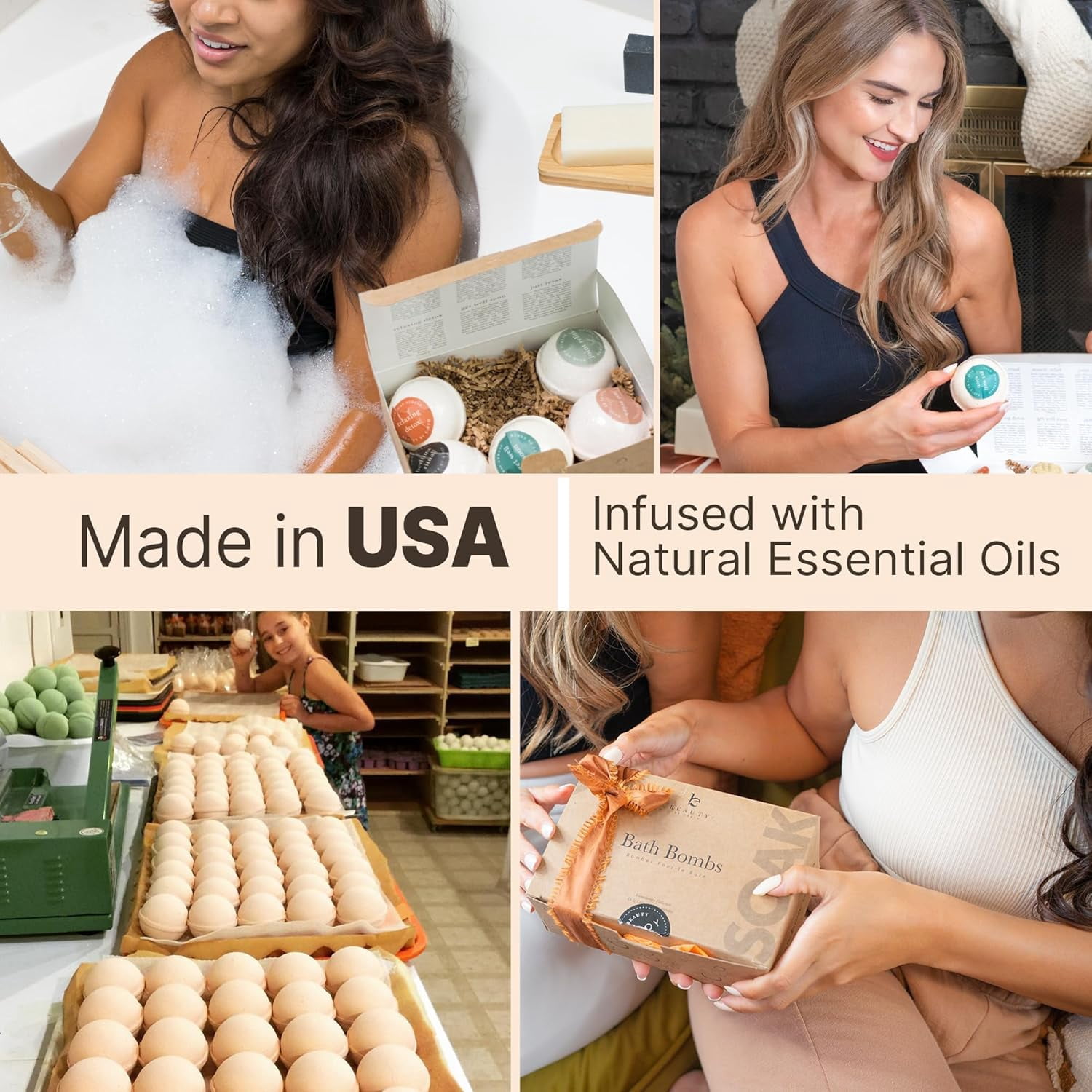 Bath Bombs Gift Set; Organic and Natural Large and Luxurious Vegan Fizzies, Lush Fragrant Essential Oils, Surprise Gift for Men, Women and Kids; Best Relaxing Epsom Salt Luxury Spa Soak (6 Pack Kit)