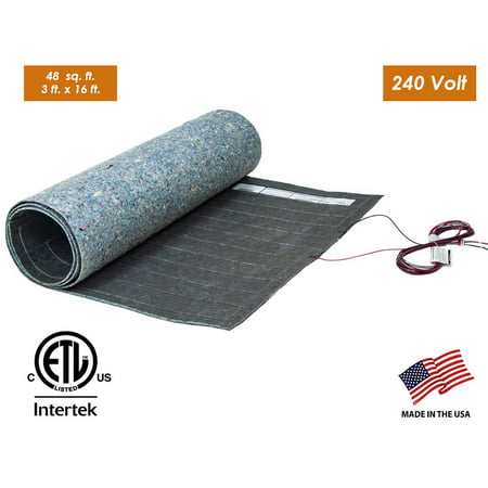 48 sq. ft, 240V. Radiant Heat Mat for Laminate and Engineered Wood Floors (3 ft. x 16 ft.) - For Other Sizes Search For