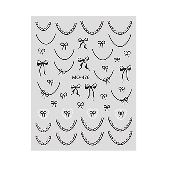 French Nail Art Stickers 3D Self-Adhesive Nail Decals Bowknot Nail Art Designs Line Bows Nail Decorations Nail Stickers