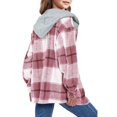 thumbnail image 2 of Auburet Girls Cute Flannel Plaid Button Down Top with Pockets Long Sleeve Hooded Jacket, 2 of 4