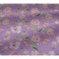 thumbnail image 5 of oneOone Viscose Jersey Pastel Purple Fabric Flower & Leaves Watercolor Sewing Material Print Fabric By The Yard 60 Inche Wide, 5 of 5