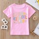 thumbnail image 3 of Blusa Casual Gibobby para Niñas Camiseta de manga corta con estampado de letras Rosa 12-24 Meses, 3 of 5