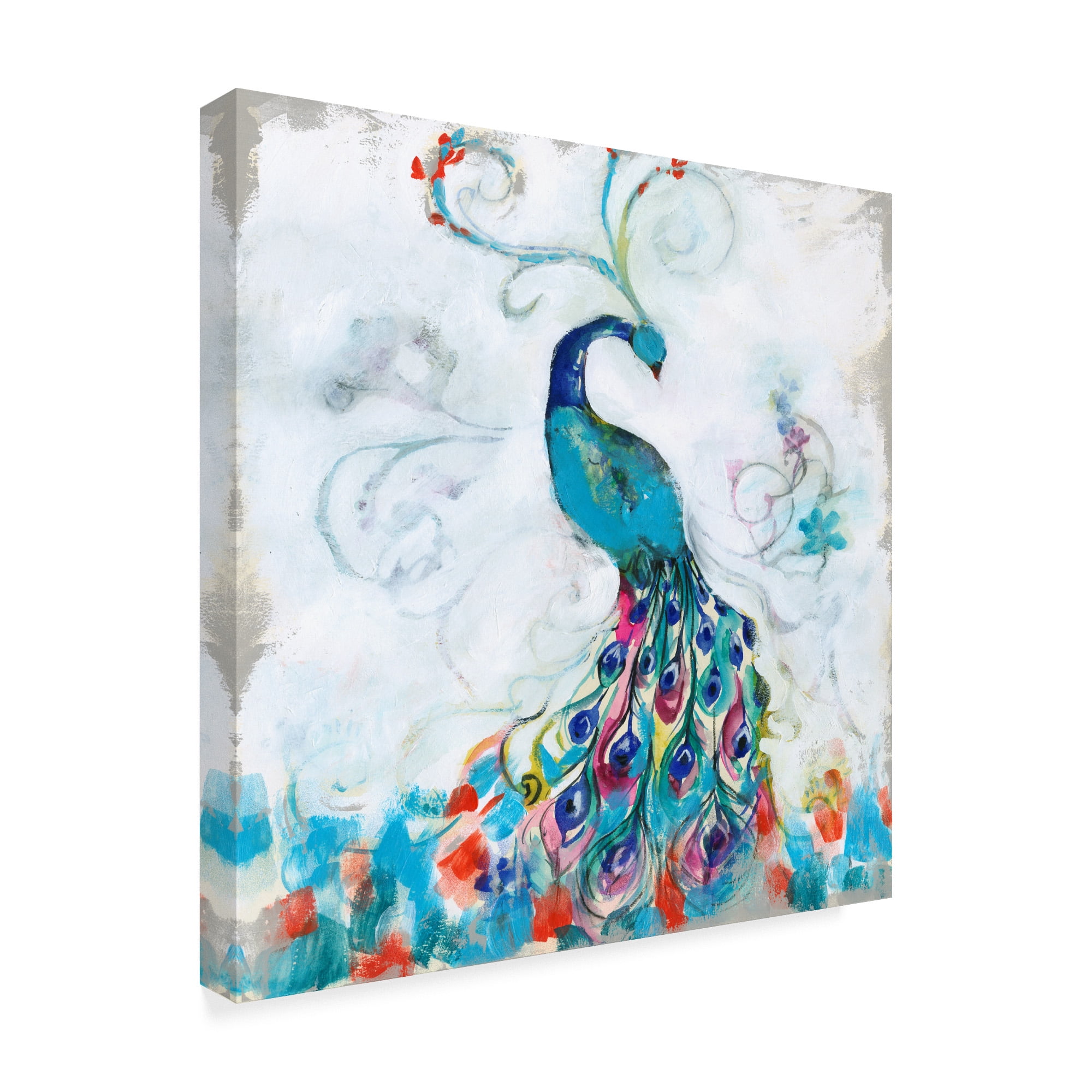 Trademark Fine Art 'Confetti Peacock I' Canvas Art by Jennifer Goldberger