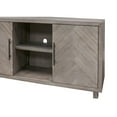 thumbnail image 2 of 60" TV Console Entertainment Stand Wood Accent Cabinet Fully Assembled Gray, 2 of 9