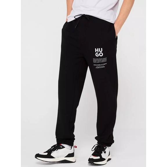 Hugo Men's Dapurlonga Square Logo Sweatpants, Black
