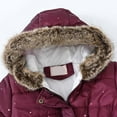 thumbnail image 3 of Manteau d'Hiver en Polaire pour Filles, Imprimé Floral, Veste à Capuche Zippée, Chaud, 3 of 7