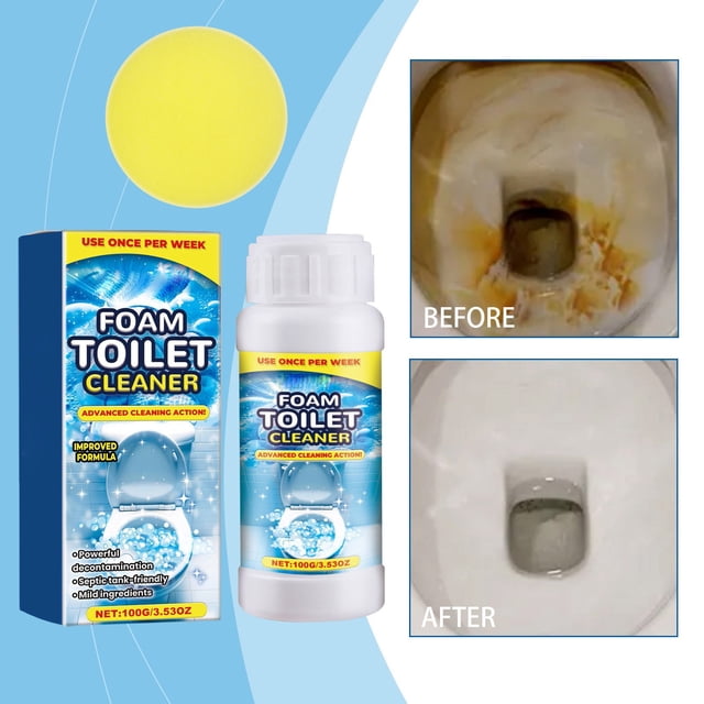 Limpiador de inodoros | Gel limpiador para baños con cepillo de mango largo | Eliminador de manchas profundas para manchas de agua dura y óxido