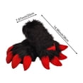 thumbnail image 4 of Byfri Black Furry Dragon Paw Full Finger Mittens, Plush Anime Gloves for Themed Events, Black 38x20cm, 4 of 7