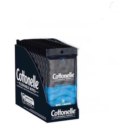 Cottonelle Flushable Wipes 14 Wipes per Pack, 12 Packs , 168 Wipes total