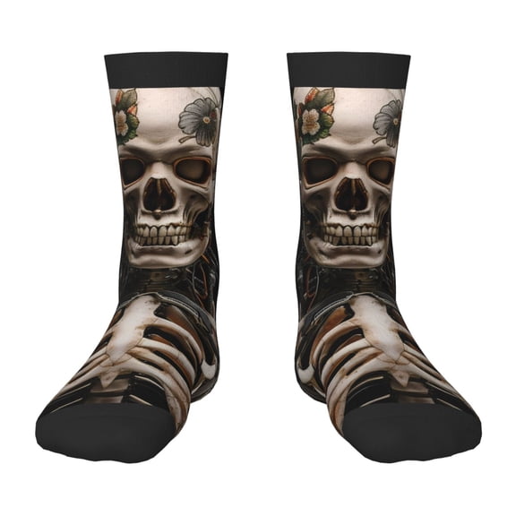 Naloa Cyber Skeleton With Tattoos Kids Socks Unisex Kids and Toddlers' Crew Socks, ,1 Pairs