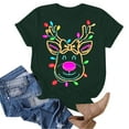 thumbnail image 4 of larppty Christmas Shirts for Women 2025,Christmas Reindeer Print Xmas Holiday Tees Cute Graphic Short Sleeve Tops (Dark Green, S), 4 of 6