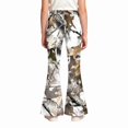 thumbnail image 5 of Grblisyd Girls Uniform Pants Kids Stretchy Elastic Waist Camo Maple Leaf Print Flare Pant with Pockets for 5-15 Years, 5 of 6