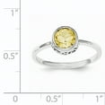 thumbnail image 3 of 925 Sterling Silver Rhodium-Plated Polished Citrine Round Ring Size 6, 3 of 7