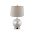 thumbnail image 1 of Benzara BM209037 Table Lamp with Round Ball Base & Flared Drum Shade, Off white & Silver, 1 of 1