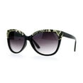 thumbnail image 2 of SA106 Womens Reptile Leather Trim Oversize Butterfly Sunglasses Beige, 2 of 4