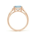 thumbnail image 2 of ANGARA Natural Twist Shank Emerald Cut 3 ct Aquamarine Statement Ring in 14K Rose Gold for Women (Size-10x8mm) | March Birthstone, Anniversary, Jewelry Gift for Women | Natural Aquamarine Ring, 2 of 9