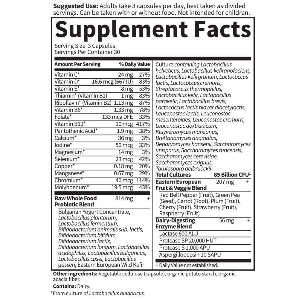 Garden of Life Raw Probiotics for Men Over 50 - Men 50 & Wiser Probiotic with Acidophilus and Bifidobacteria Probiotic-Created Vitamins, Enzymes, and Prebiotics, Gluten Free - 90 Vegetarian Capsules