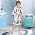 thumbnail image 5 of FORMRS Niños Bathrobe Unisex Hooded Robe Soft Plush Pajamas Sleepwear, Size 10-12T, Halloween Ghost, 5 of 7