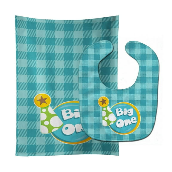 Boy Big One Baby Bib and Burp Cloth