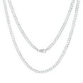 thumbnail image 2 of Nuragold 14K Real White Gold Solid Cuban Curb Link Chain Necklace 16"-30" (2mm-8mm) Italian Jewelry for Men & Women, 2 of 23