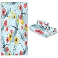 thumbnail image 7 of Colorful Flowers Dragonfly Towel Set of 3, Ultra Soft and Absorbent Bath Towels for Bathroom Sports Gym Swim Spa Beach (1 Bath Towel, 1 Hand Towel & 1 Washcloth) Washcloth Gift, 7 of 7
