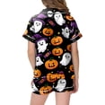 thumbnail image 5 of NIEWTR Kids 2 Piece Outfits Girls Cute Halloween Pajamas Button Down Short Sleeve Shirt Shorts Pjs Cute Everyday Sleepwear, 5 of 5