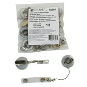 C-Line Retracting ID Card Reels, Spring Clip, Clear, Pack of 12